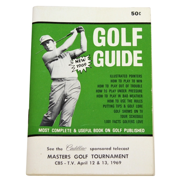 1969 Masters Tournament Cadillac Sponsored Telecast Golf Guide Booklet
