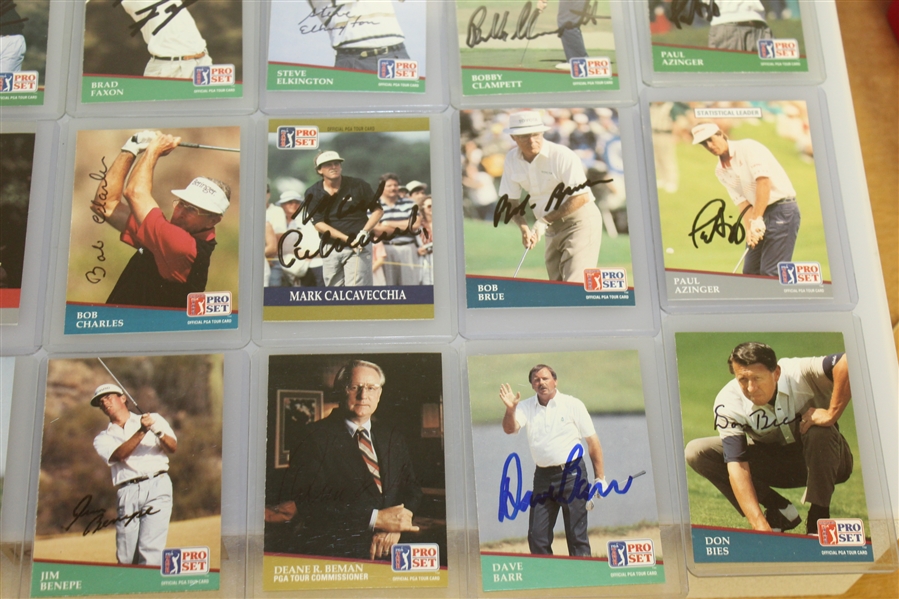 Thirty-Five Signed Pro-Set Golf Cards JSA ALOA