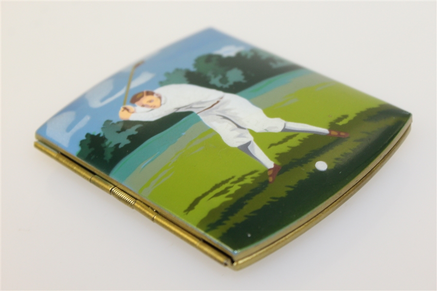 Circa 1930 Enameled Hand Painted & Glazed Cigarette Case - Made in Germany 