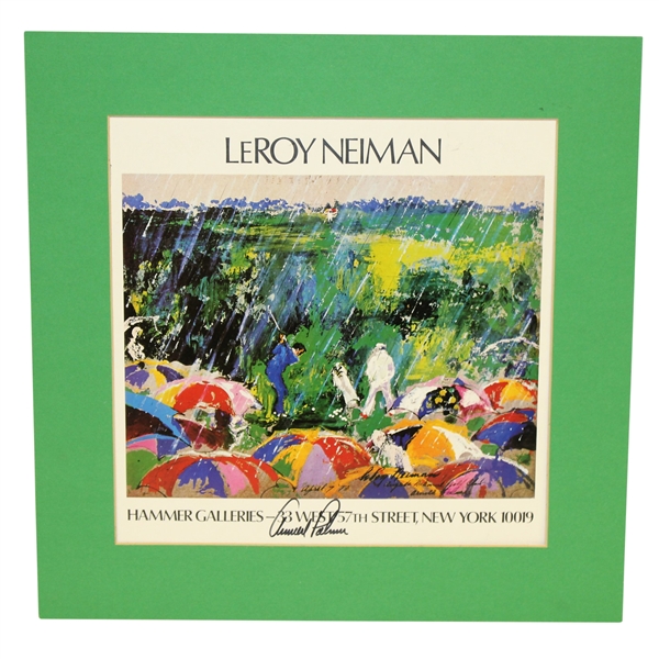 Arnold Palmer Signed 'Arnie in the Rain' LeRoy Neiman Reproduction Print JSA ALOA