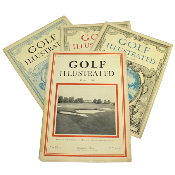 Four Vintage Golf Illustrated Booklets - 1933 (Sep-Nov-Dec) & 1934 October
