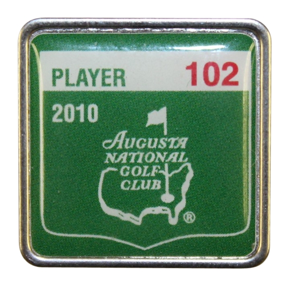 Bob Goalby's 2010 Masters Tournament Contestant Badge #102 - Phil Mickelson Winner