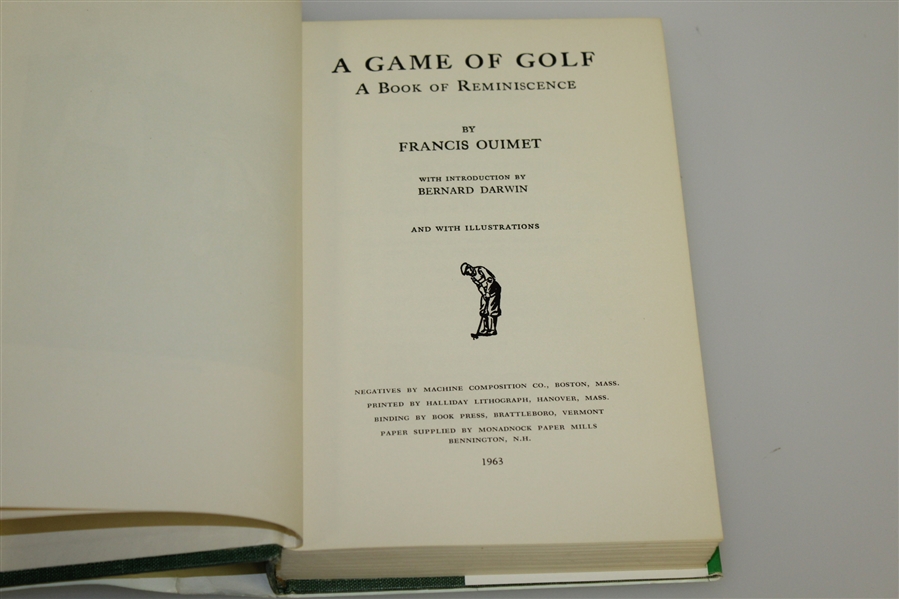 Bob Goalby's Personal 'A Game of Golf' Book Signed by Francis Ouimet JSA ALOA