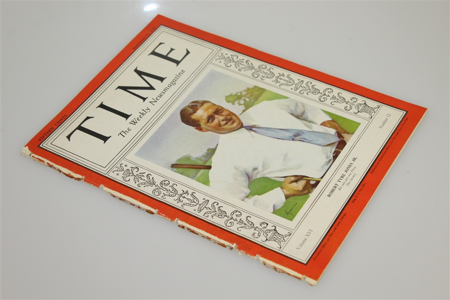 1930 Time Magazine with Bobby Jones on Cover - September 22nd