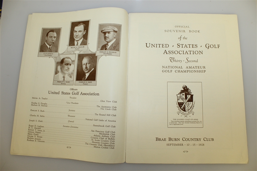 1928 US Amateur Championship at Brae Burn Program - Bobby Jones Winner