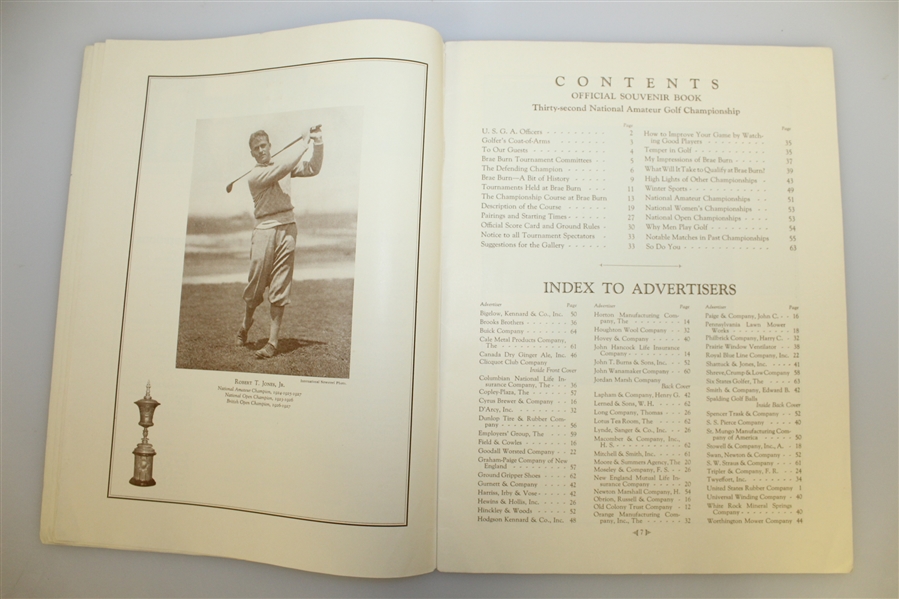 1928 US Amateur Championship at Brae Burn Program - Bobby Jones Winner