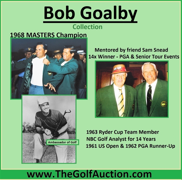 Bob Goalby's 1975 Masters Tournament Contestant Badge #9 - Jack Nicklaus Winner