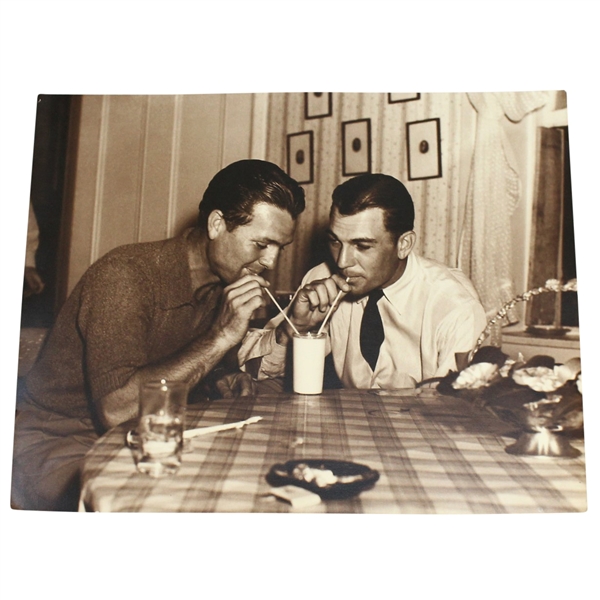 Jimmy Demaret & Ben Hogan Large B&W Frank Christian Photo - Drinking Shake
