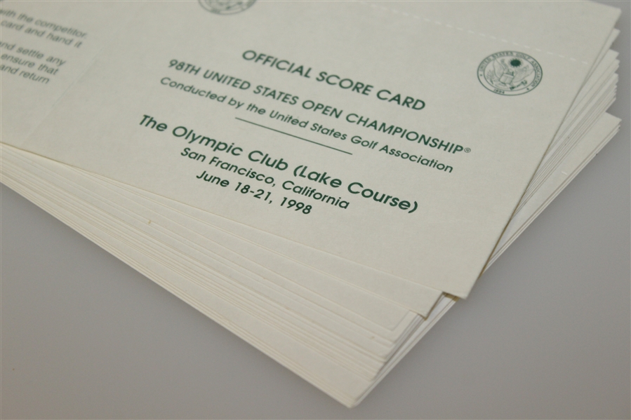 Eighteen Official 1998 US Open at The Olympic Club (Lake Course) Scorecards
