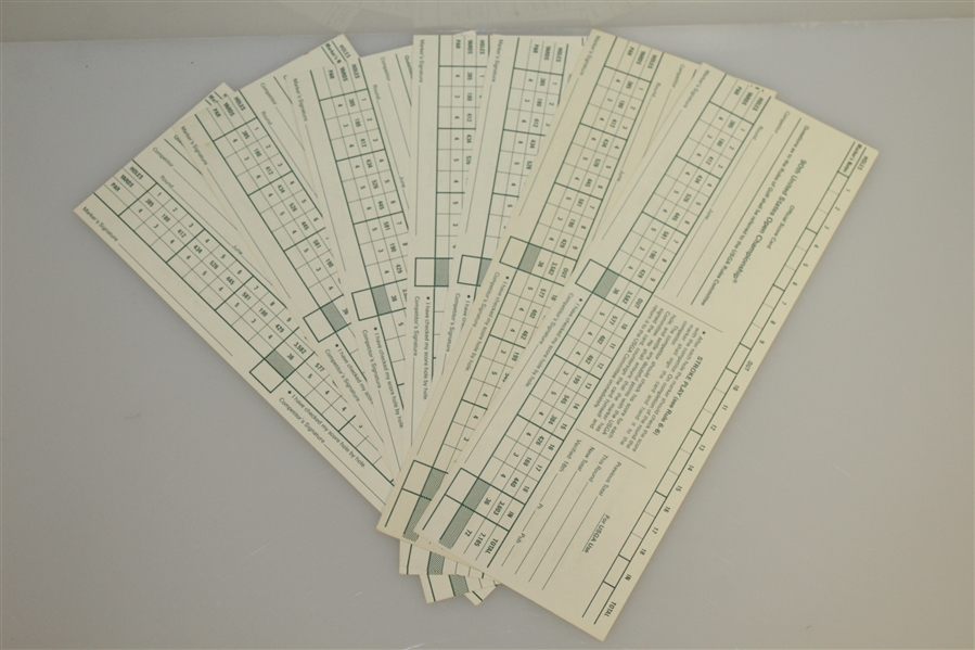 Seven Official 1990 US Open at Medinah Country Club (No. 3 Course) Scorecards