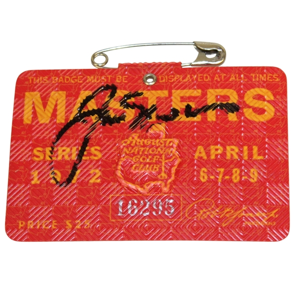Jack Nicklaus Signed 1972 Masters SERIES Badge #16295 JSA ALOA