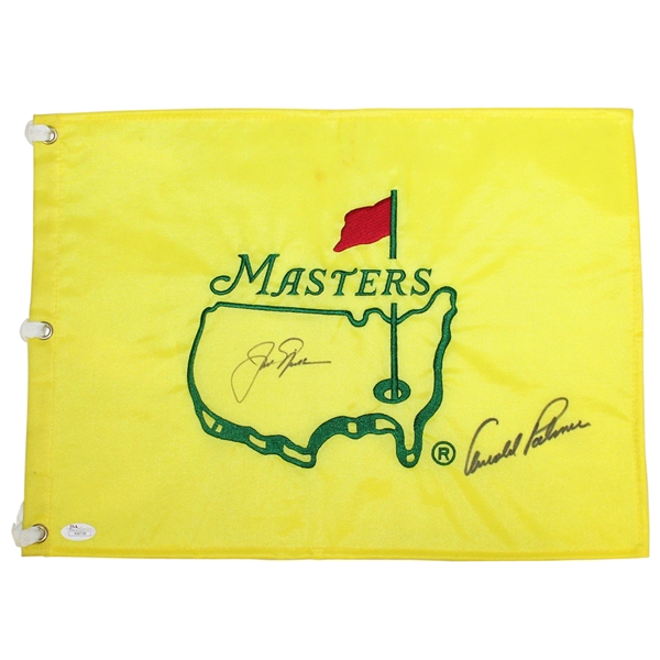 Arnold Palmer & Jack Nicklaus Signed Masters Undated Embroidered Flag JSA #X92739