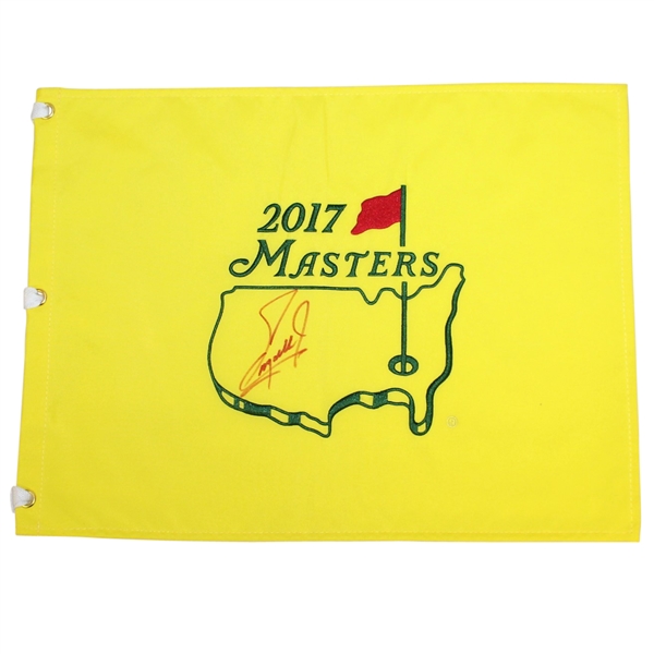 Fuzzy Zoeller Signed 2017 Masters Embroidered Flag JSA ALOA