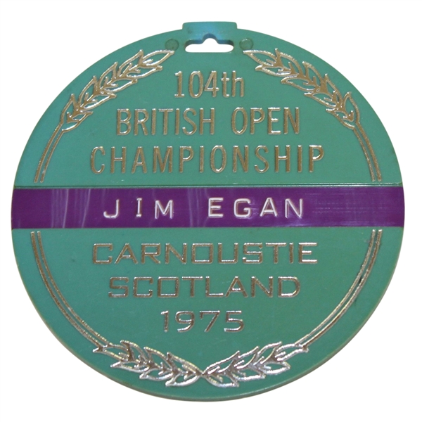 1975 OPEN Championship at Carnoustie Golf Club Bag Tag - Jim Egan