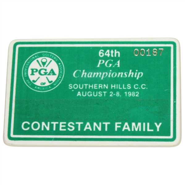 1982 PGA Championship at Southern Hills CC Contestant Family Badge #00187