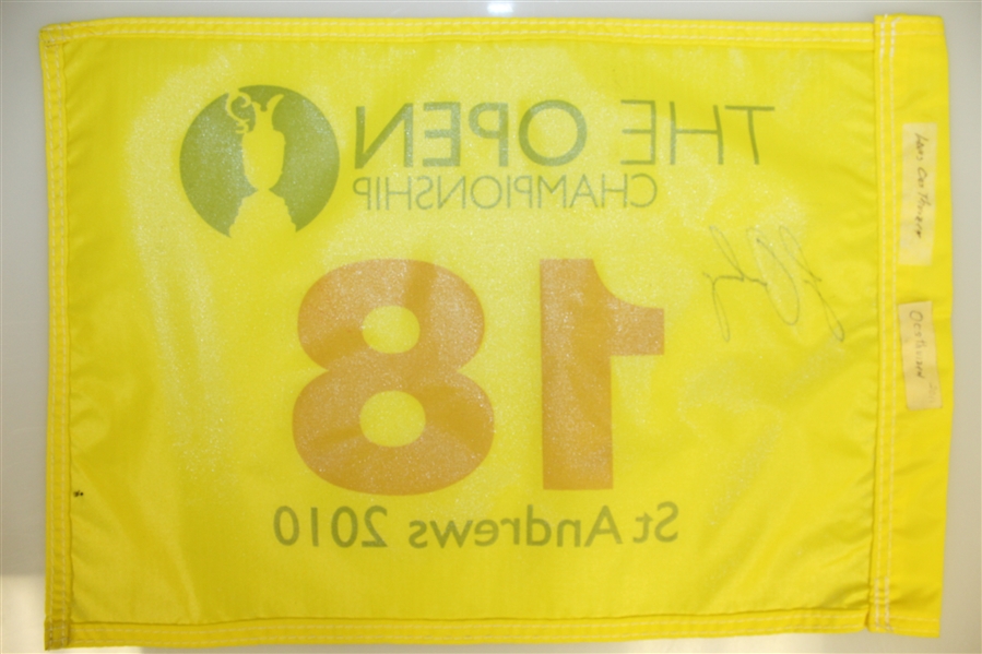Louis Oosthuizen Signed 2010 The Open Championship at St. Andrews Flag JSA ALOA