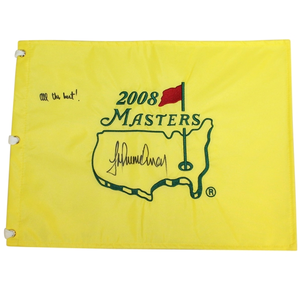 Trevor Immelman Signed 2008 Masters Embroidered Flag with 'All the Best' Notation JSA ALOA