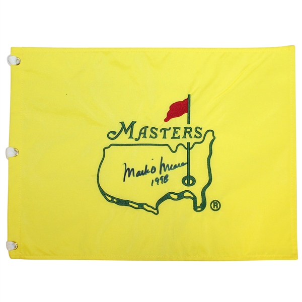 Mark O'Meara Signed Undated Masters Embroidered Flag with '1998' JSA ALOA