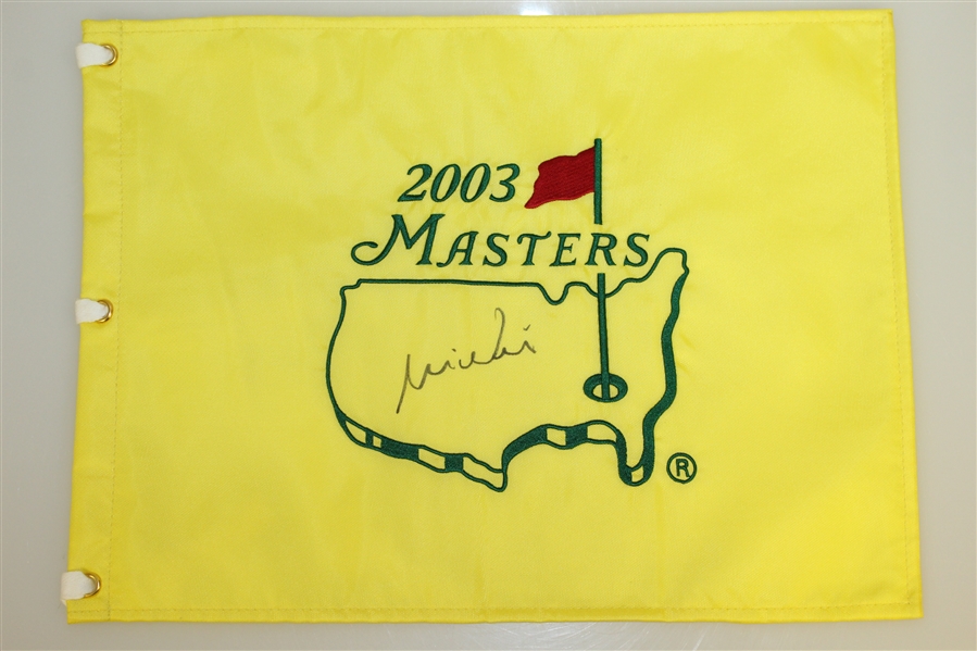 Mike Weir Signed 2003 Masters Embroidered Flag & Signed Golf Glove JSA ALOA