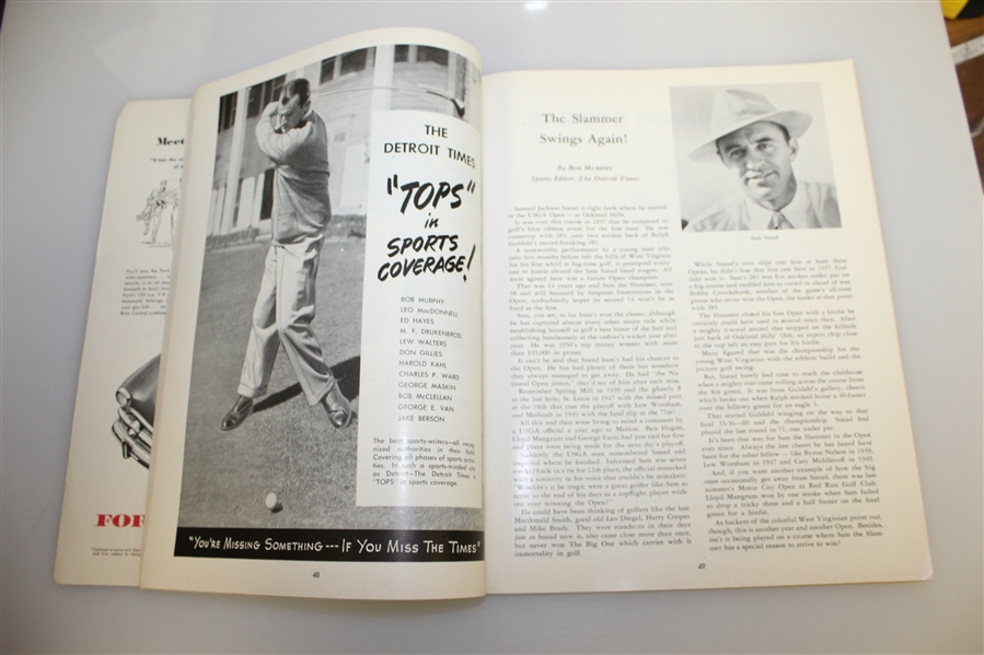 Ben Hogan Signed 1951 US Open Championship at Oakland Hills CC Program JSA ALOA