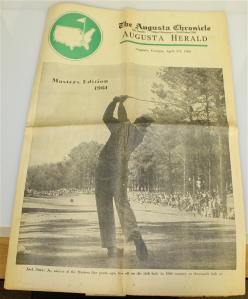 1961 The Augusta Chronicle Newspaper - Masters Edition