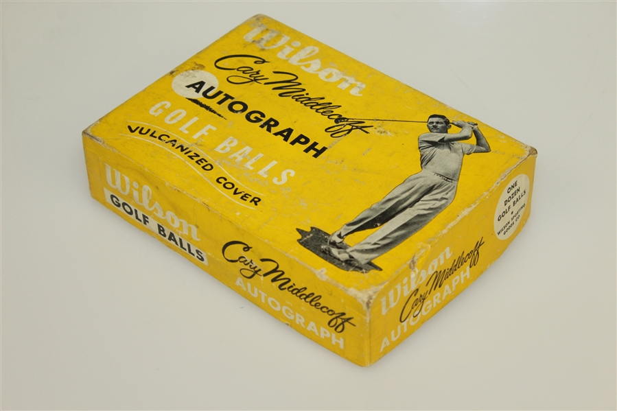 Cary Middlecoff Wilson Autograph Golf Ball Box with Player, Middlecoff, Demaret, & Ford Sleeves