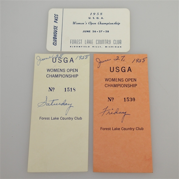 Multi Signed 1958 USGA Women's Open Championship Program Incl Champ Mickey Wright with Start Times and Tickets JSA ALOA
