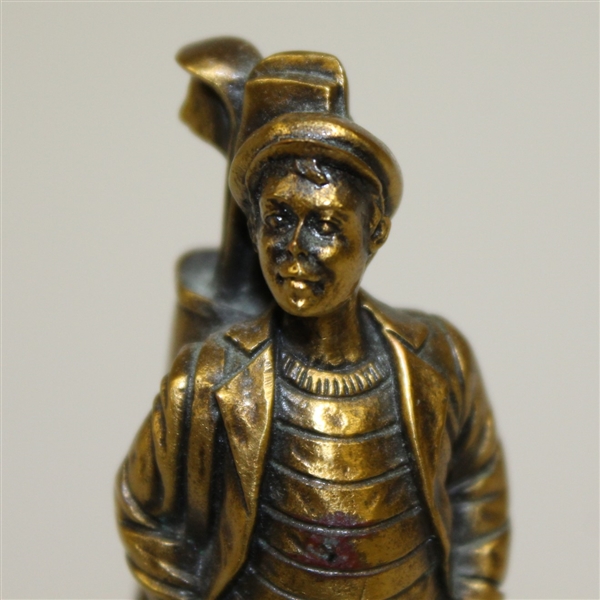 USGA Gold Colored Golfer Statuette with Bag and Clubs