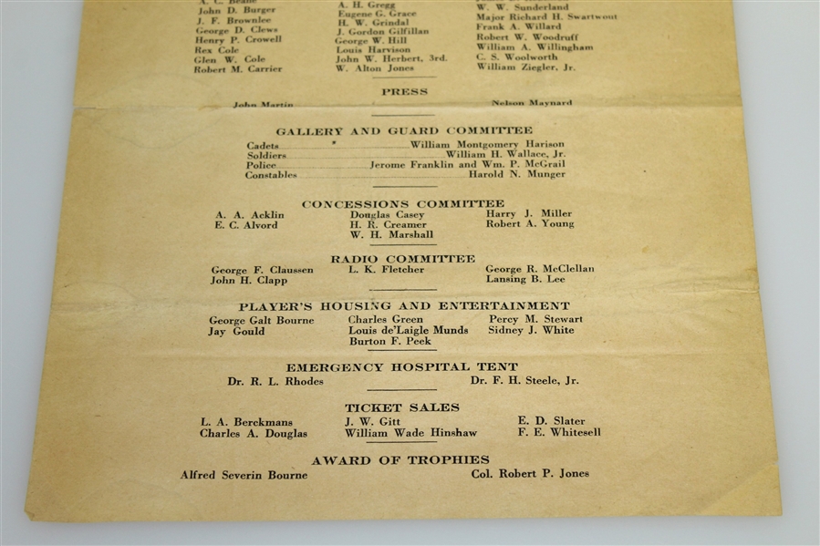 1937 Augusta National Invitational Tournament Saturday Pairing Sheet - April 3, 1937