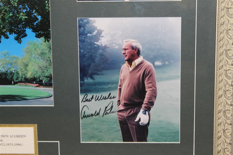 Jack Nicklaus & Arnold Palmer Signed 8x10 Photos in Masters Photo Display - Framed JSA ALOA