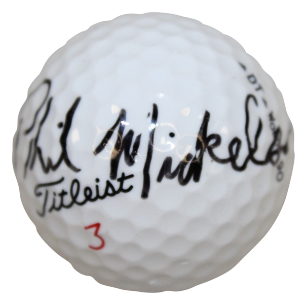 Phil Mickelson Signed Titleist 3 Logo Golf Ball - Rare FULL JSA #Z80561
