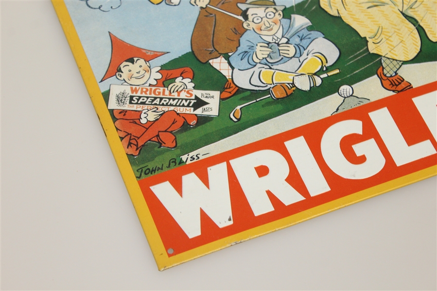 Classic Wrigley's Spearmint Gum Golf Themed Advertising Sign by John Bliss - Roth Collection