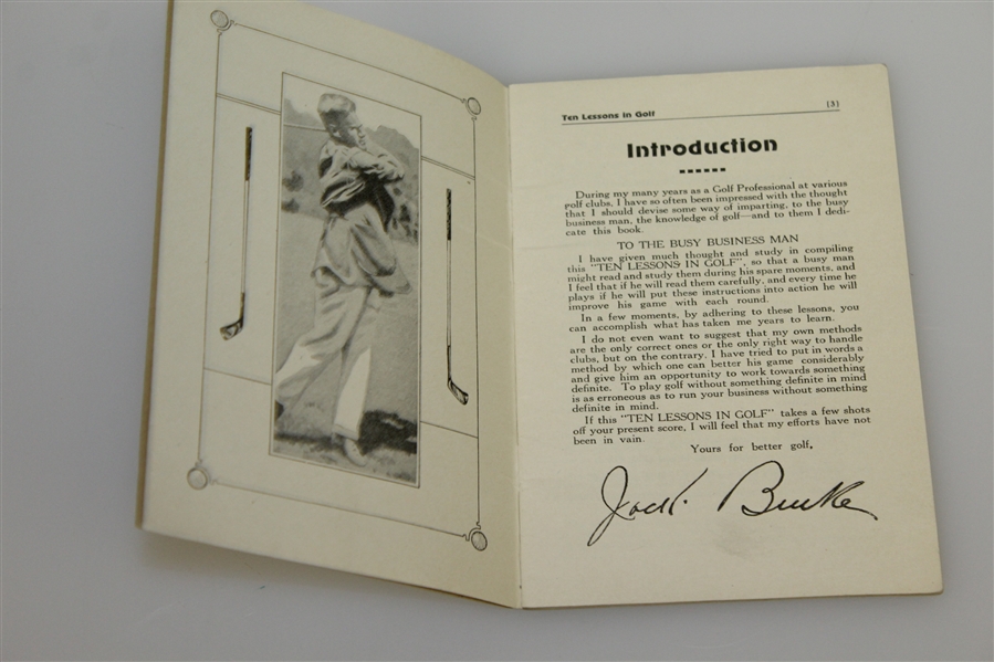 1923 'Ten Lessons in Golf' by Jack Burke Booklet - Roth Collection