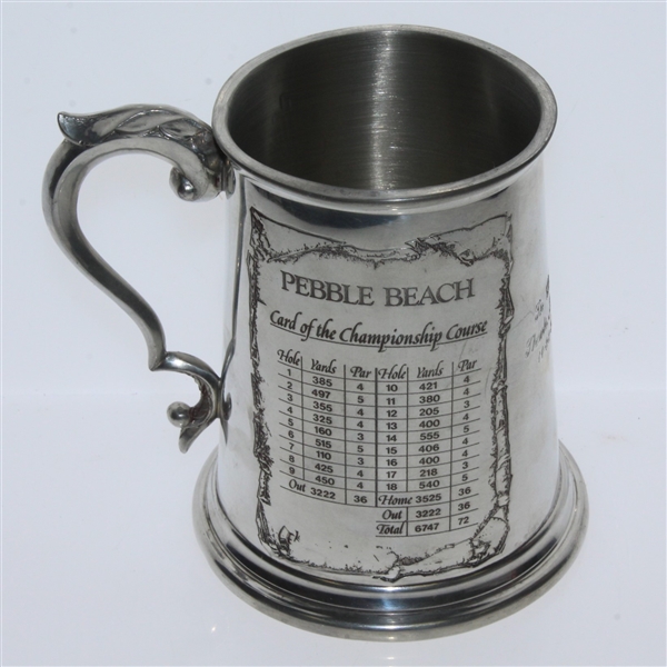 Pebble Beach 'First Public Course to Stage US Open' Course Pewter Golf Tankard - Made in England