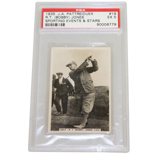 1935 R.T. (Bobby) Jones Sporting Events & Stars Cigarette Card #19 - J.A. Pattreuiouex PSA #90006779