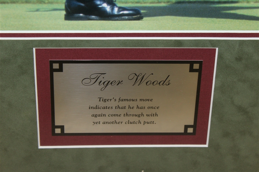 Tiger Woods Signed 'Fist Pump' Oversize Photo - Framed UDA #BAH82608 with PenCam!
