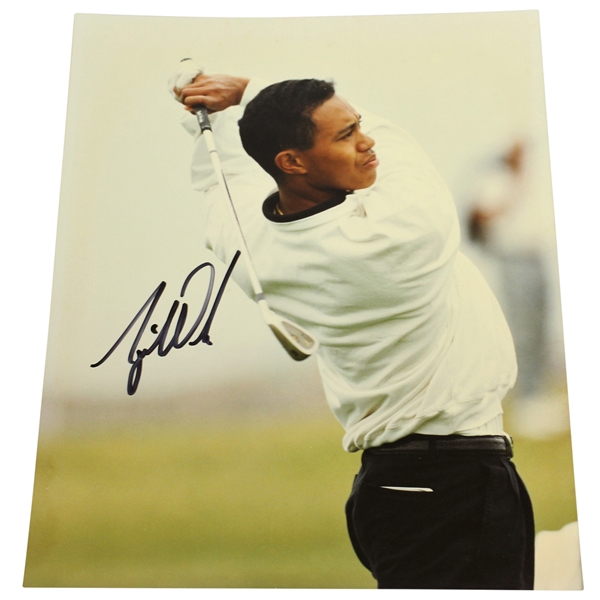 Tiger Woods Signed Color 8x10 Photo - Post Swing JSA ALOA