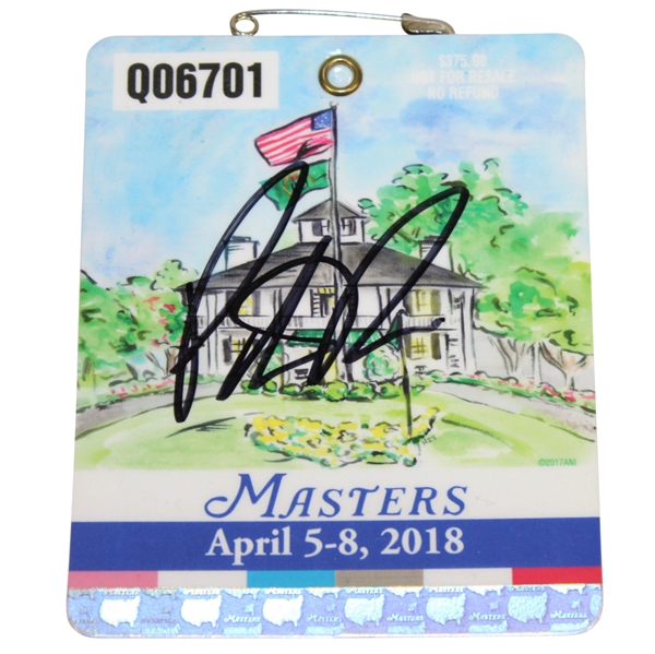 Patrick Reed Signed 2018 Masters Series Badge #Q06701 PSA/DNA #AD72956