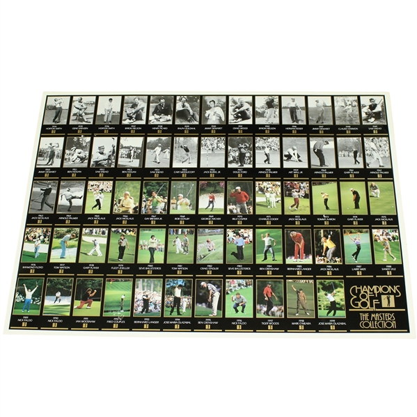 Champions of Golf 'The Masters Collection' Uncut Sheet of Golf Cards