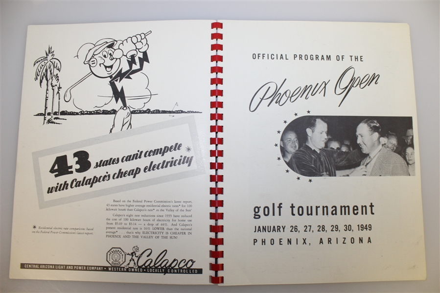 1949 The Phoenix Open at Phoenix Country Club Program - Jimmy Demaret Winner