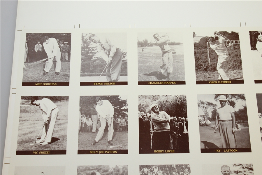 1992 Famous Golfers of the 1940's-1950's Uncut Sheet - Golf Cards