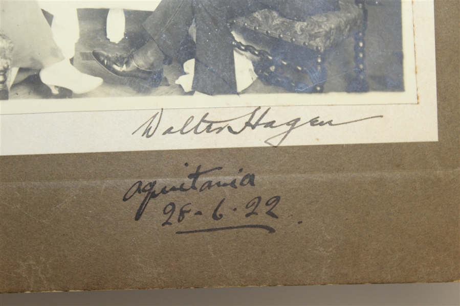 Walter Hagen Signed Original Unpublished 1922 Photo - Return with Claret on S.S. Aquitania FULL JSA #Z90021