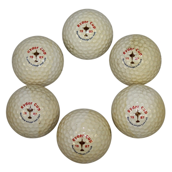 Six 1987 Ryder Cup at Muirfield Village Golf Club Logo Golf Balls