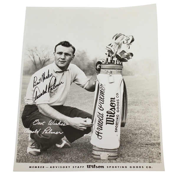 Arnold Palmer Signed Black & White Wilson Sporting Goods Co. Promotional Picture JSA ALOA