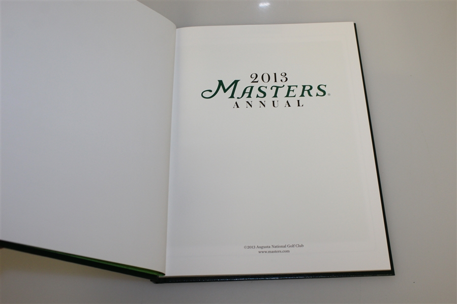2013 Masters Tournament Annual Book - Adam Scott Winner