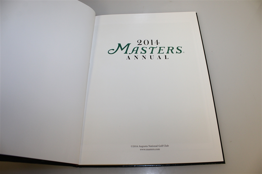 2014 Masters Tournament Annual Book - Bubba Watson Winner