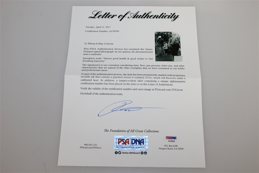 Jimmy Demaret Signed Black and White Photo PSA/DNA #AC09596