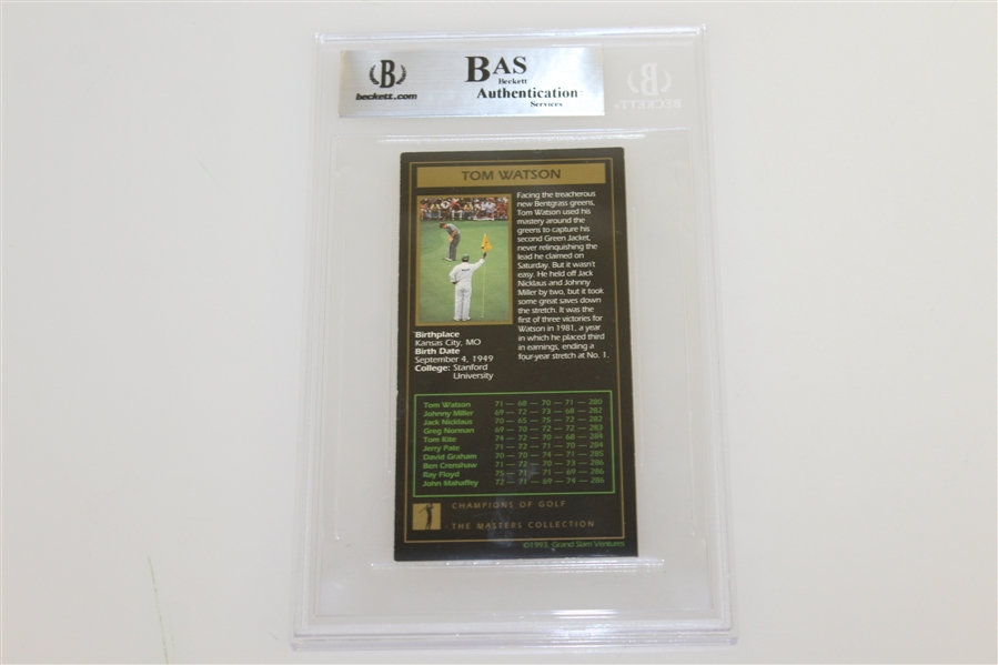 Tom Watson Signed Grand Slam Ventures Masters Collection Card - BECKETT Slabbed #9577452