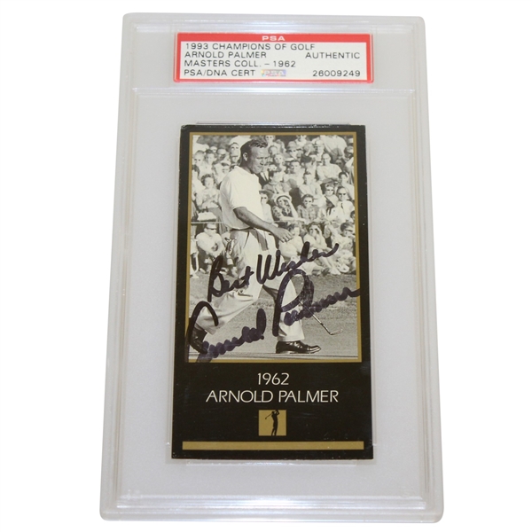 Arnold Palmer Signed '1962' Champions of Golf Masters Collection Golf Card PSA/DNA #26009249