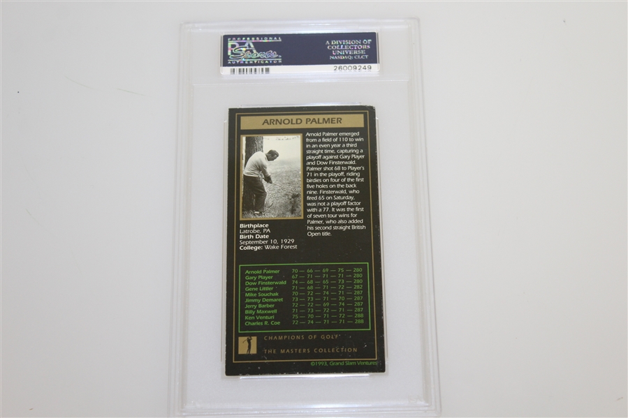 Arnold Palmer Signed '1962' Champions of Golf Masters Collection Golf Card PSA/DNA #26009249